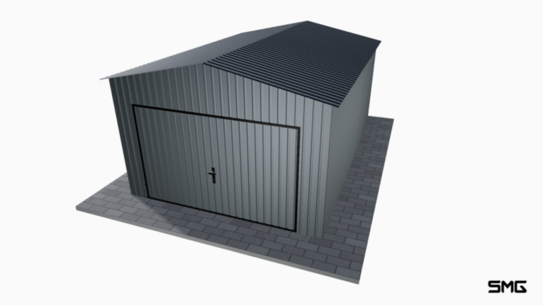 Garaż blaszany BTX 3.5x6 m dwuspad / Brama uchylna