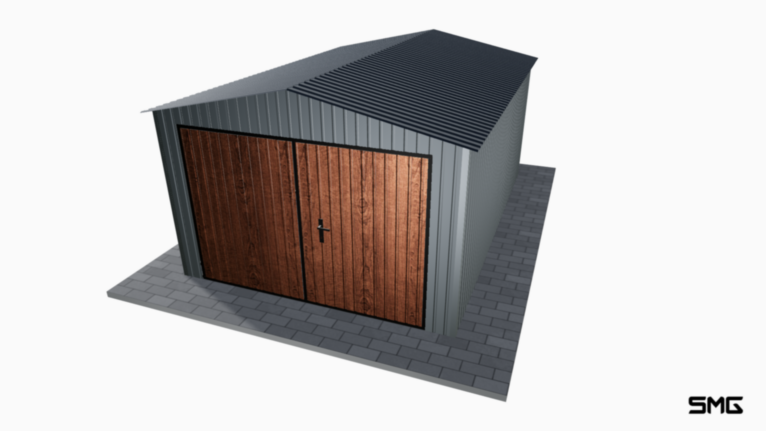 Garaż blaszany BTX 3.5x6 m dwuspad / Klamka PREMIUM / Okucia
