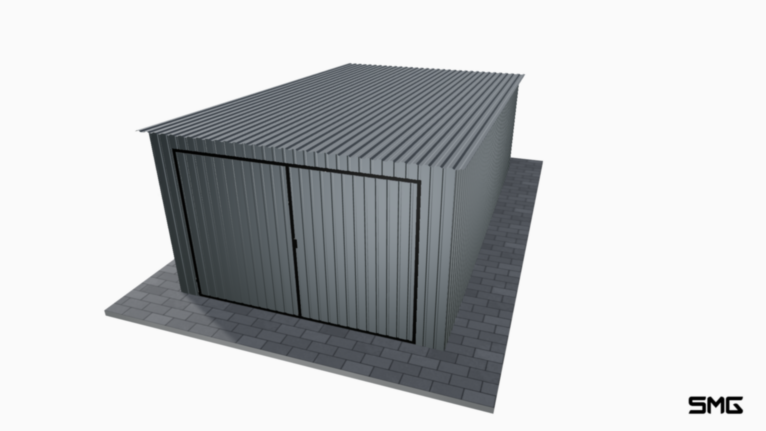 Garaż blaszany BTX 3.5x6 m spad do tyłu