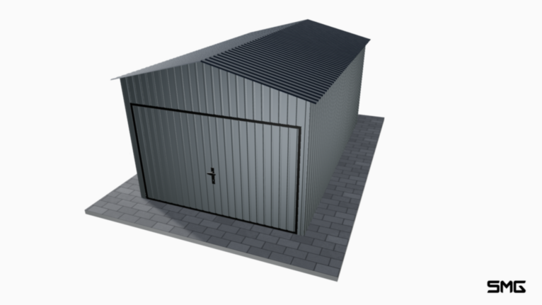 Garaż blaszany BTX 3x5 m dwuspad / Brama uchylna