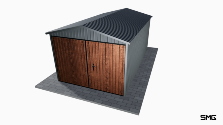Garaż blaszany BTX 3x5 m dwuspad / Klamka PREMIUM / Okucia