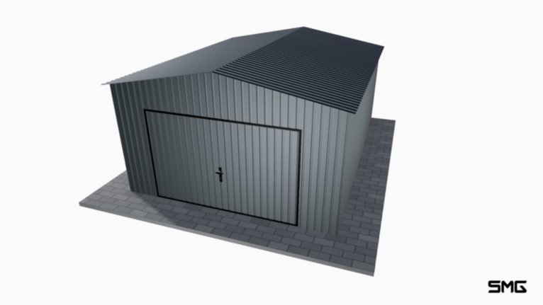 Garaż blaszany BTX 4x5 m dwuspad / Brama uchylna