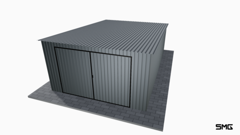 Garaż blaszany BTX 4x6 m spad do tyłu