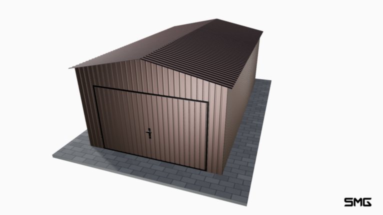 Garaż blaszany RAL 3.5x6 m dwuspad / brama uchylna