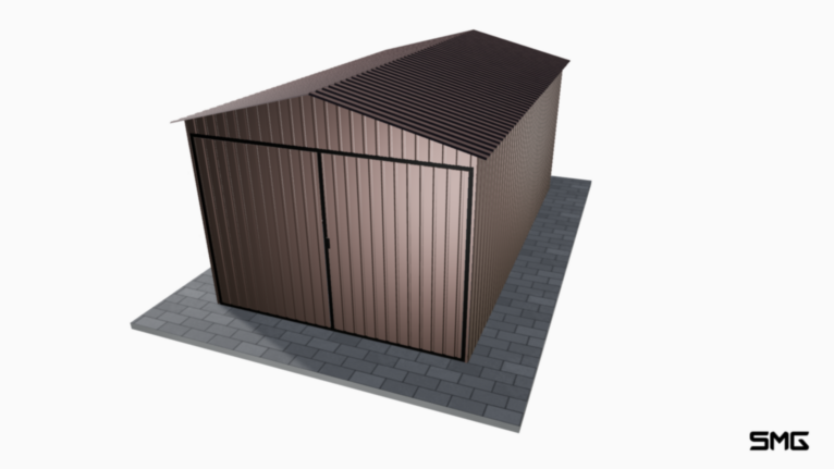 Garaż blaszany RAL 3x5 m dwuspad