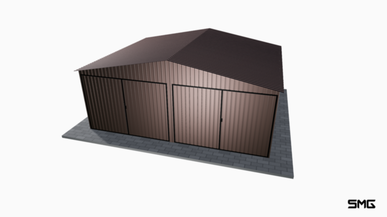 Garaż blaszany RAL 6x5 m dwuspad 