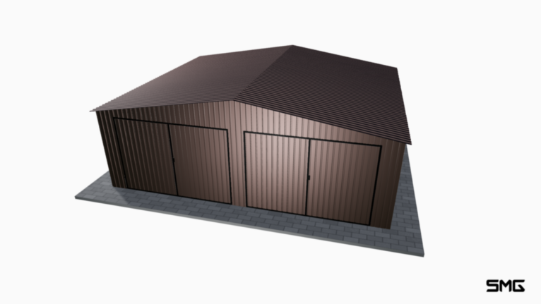 Garaż blaszany RAL 7x6 m dwuspad