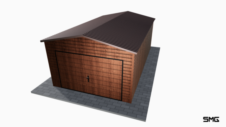 Garaż Premium Drewnopdobny 3.5x6 m dwuspad