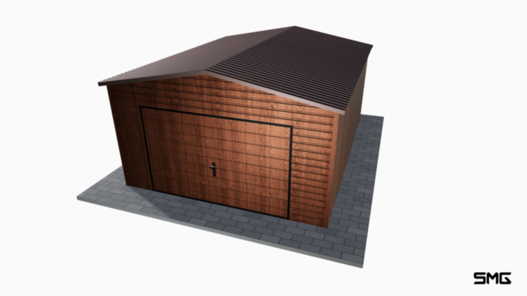 Garaż Premium Drewnopdobny 4x5 m dwuspad