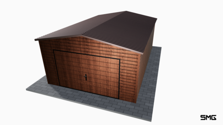 Garaż Premium Drewnopdobny 4x6 m dwuspad