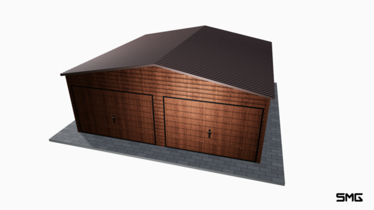 Garaż Premium Drewnopdobny 6x6 m dwuspad