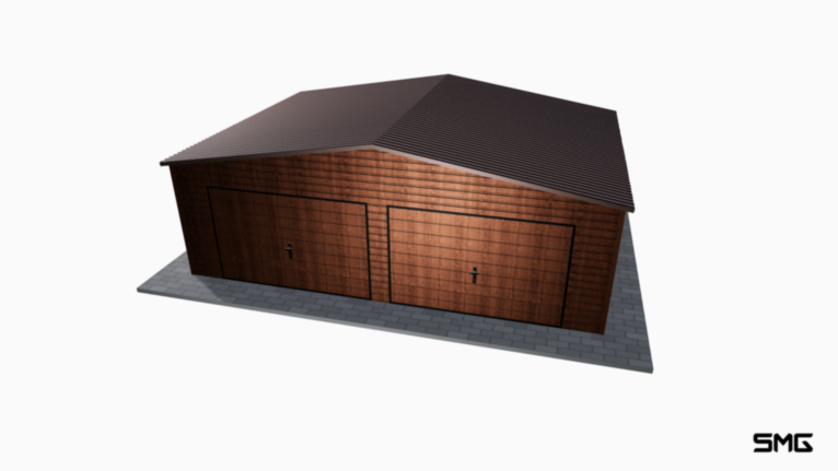 Garaż Premium Drewnopdobny 7x5 m dwuspad