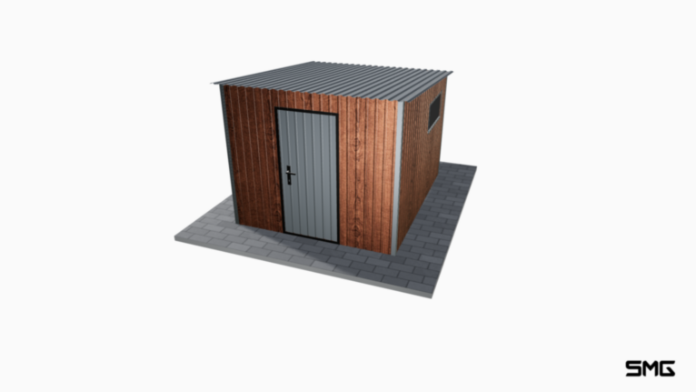 Schowek ogrodowy Drewnopodobny 2.5x3 m spad do tyłu (T1