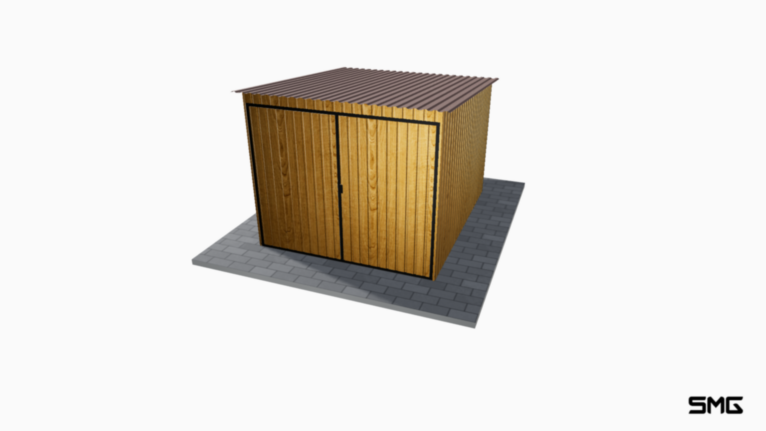 Schowek ogrodowy Drewnopodobny 2.5x3 m spad do tyłu (T17)