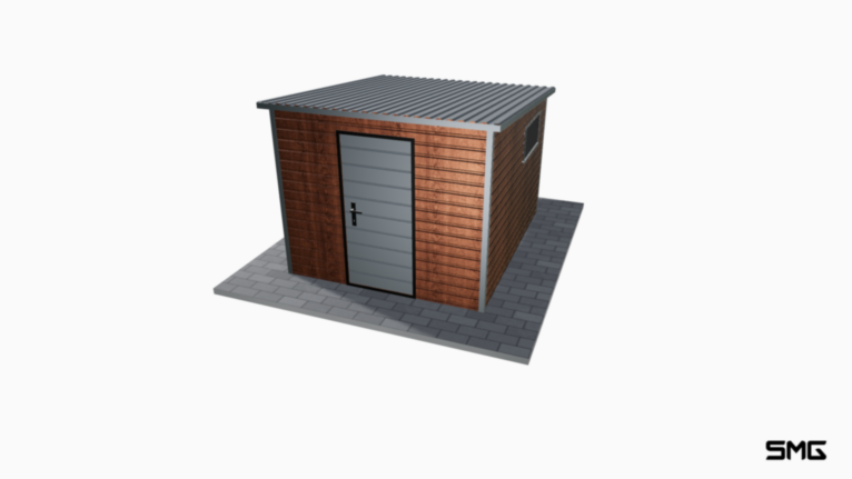 Schowek ogrodowy Drewnopodobny 2.5x3 m spad do tyłu