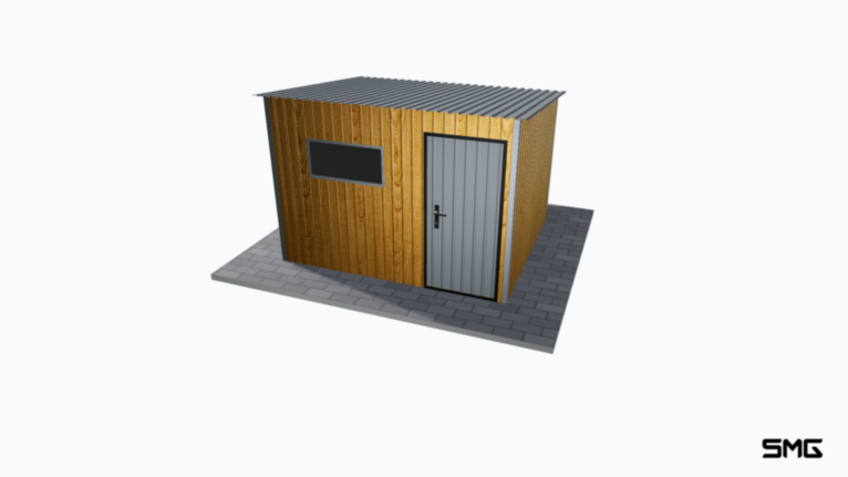 Schowek ogrodowy Drewnopodobny 3x2.5 m spad do tyłu (T17)
