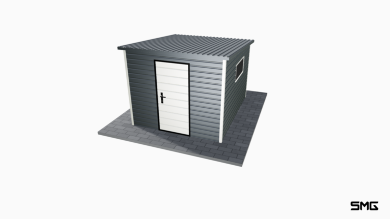 Schowek ogrodowy RAL 2.5x3 m spad do tyłu