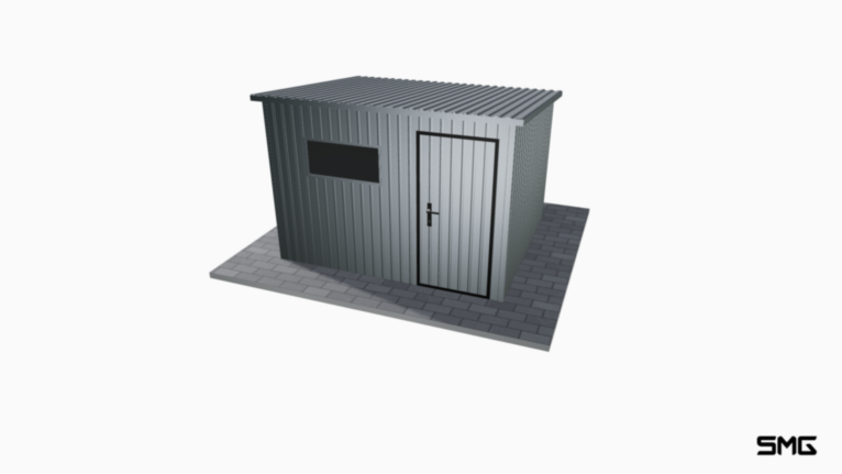 Schowek ogrodowy RAL 3x2.5 m spad do tyłu (T17)