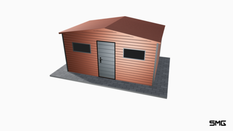 schowek ogrodowy RAL 4.5x3 m dwuspad