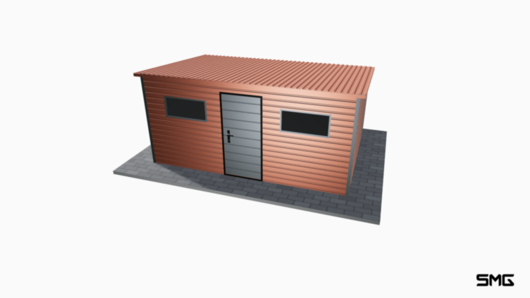 Schowek ogrodowy RAL 4.5x3 m spad do tyłu