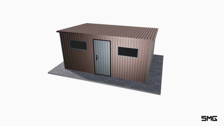 Schowek ogrodowy RAL 4.5x3m spad do tyłu (T17)