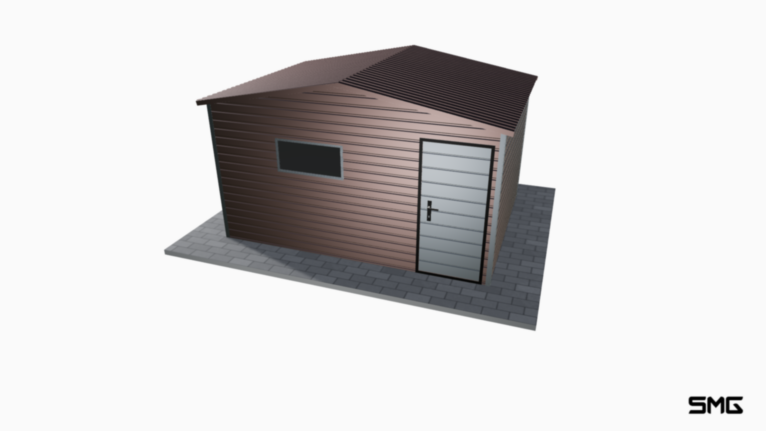 Schowek ogrodowy RAL 4x3m dwuspad